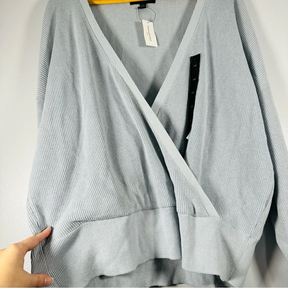 NWT Banana Republic Forever Wrap Sweater Comfy Light Blue Knit Women's - Picture 8 of 8